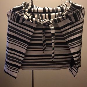 Cabi short white, black and grey skirt.